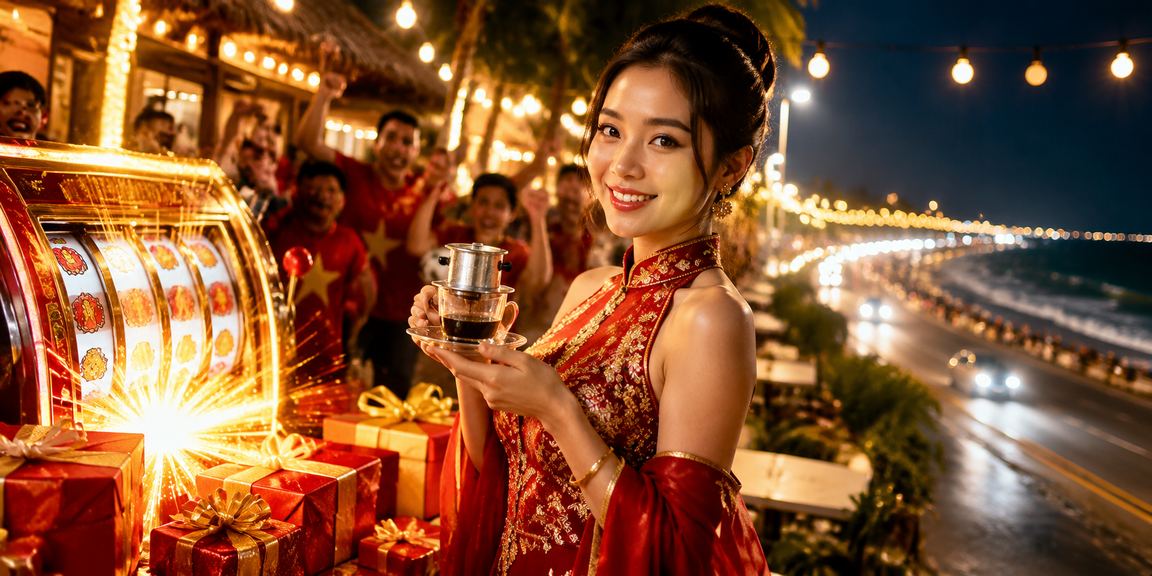 Người dùng Phan Thiết kiểm tra kèo thể thao trên điện thoại tại quán cà phê